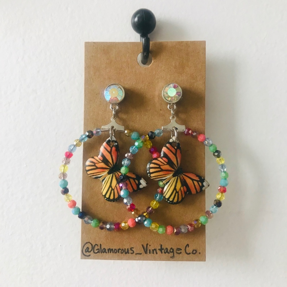 Colorful Fluttershy Hoop Earrings